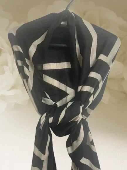 Black striped bandana scarf – photo 2